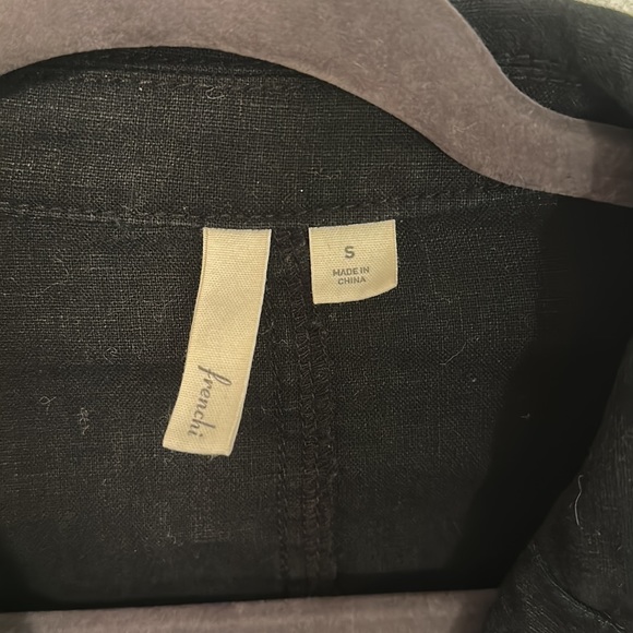 Black cotton/linen casual 3/4 sleeve length blazer size small - Picture 3 of 4